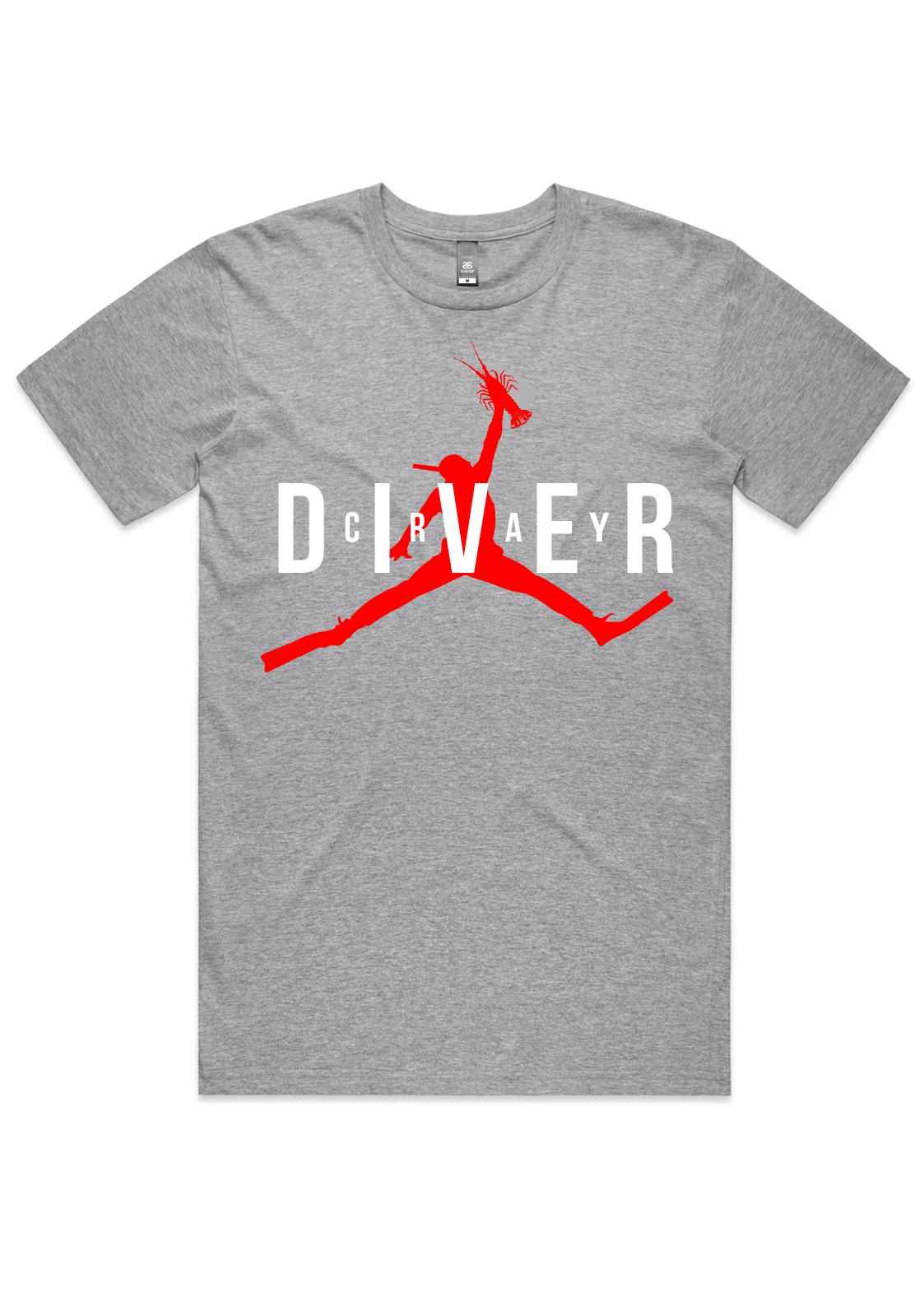 Cray Diver Tee in Black or Grey Marle