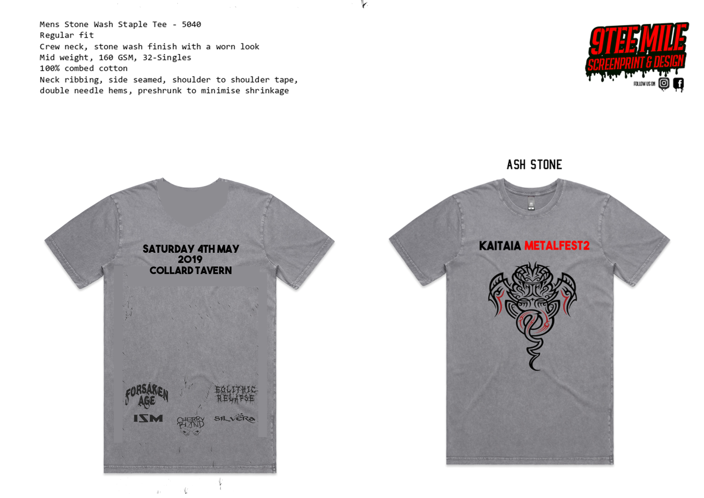 Kaitaia Metalfest2 2019 Tees