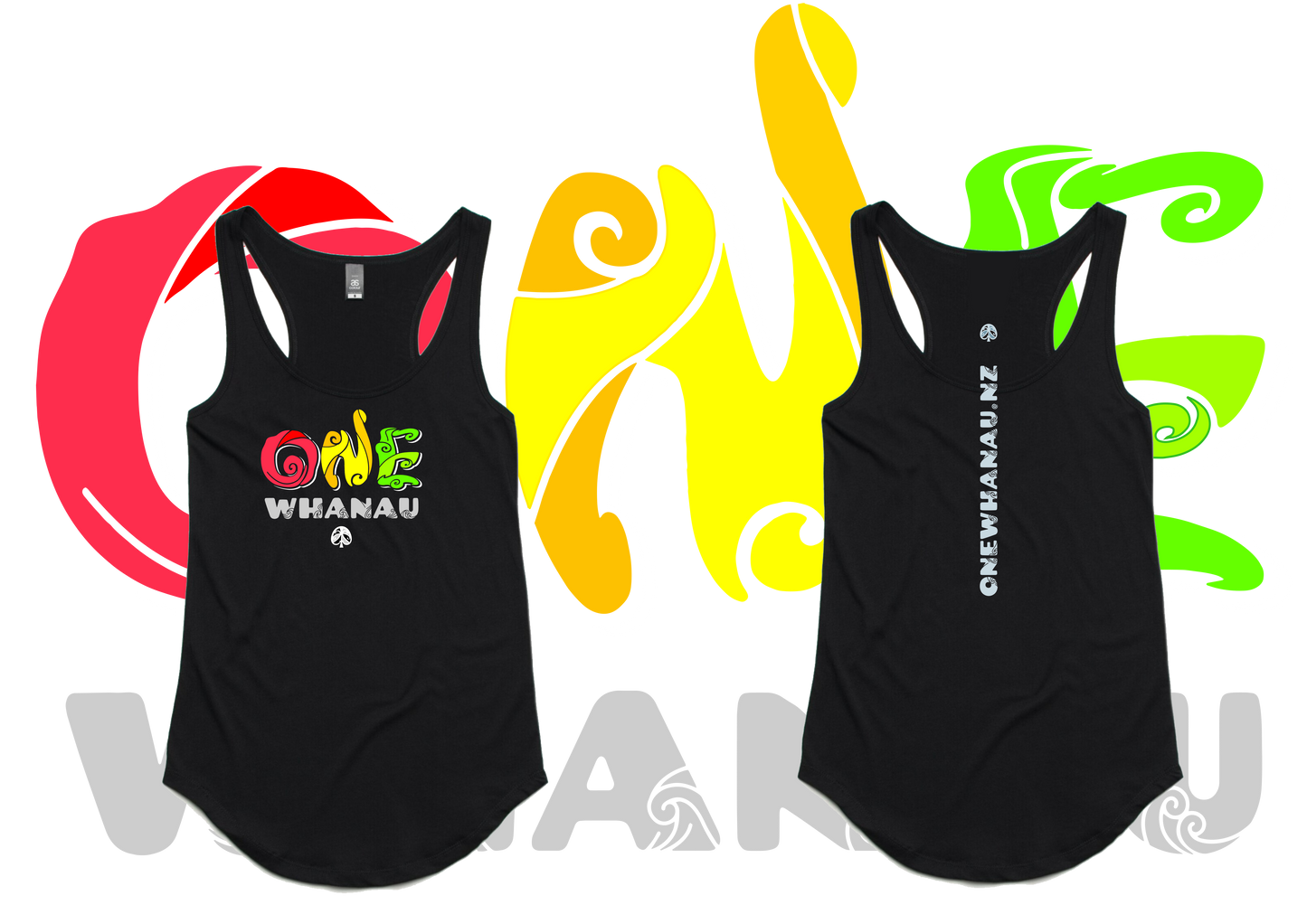 One Whanau Singlet - Ladies Racer Back