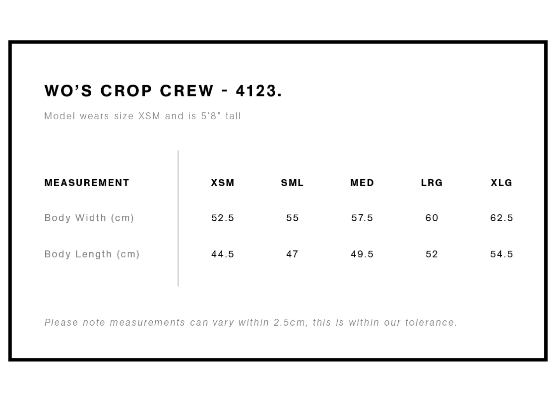 Grace & Co - Ladies Crop Crew
