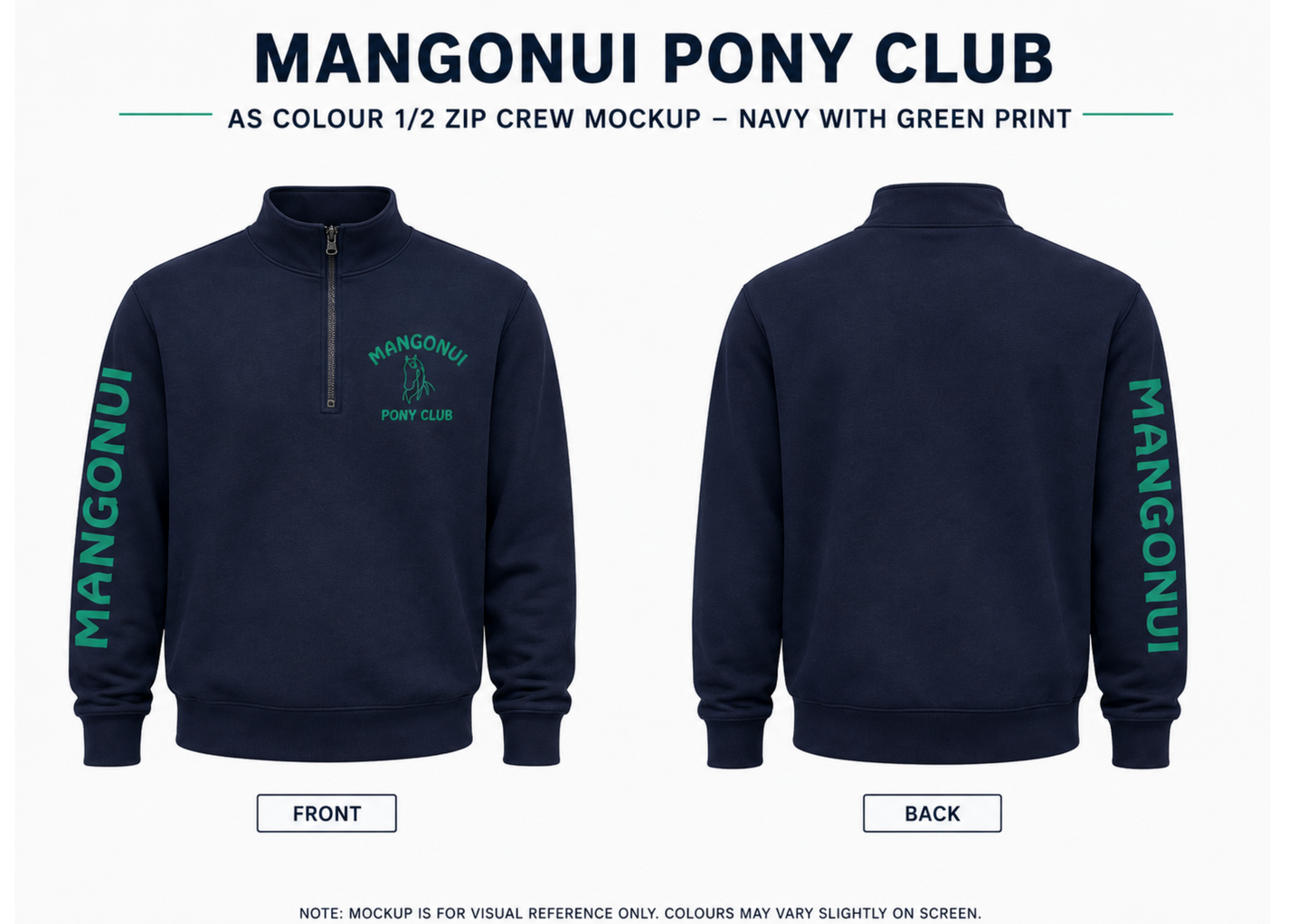 MANGONUI PONY CLUB 1/2 Zip Crewneck