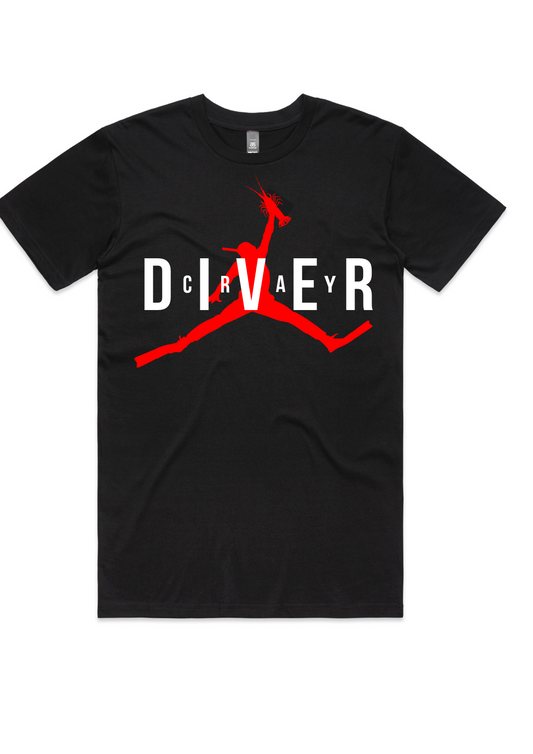 Cray Diver Tee in Black or Grey Marle